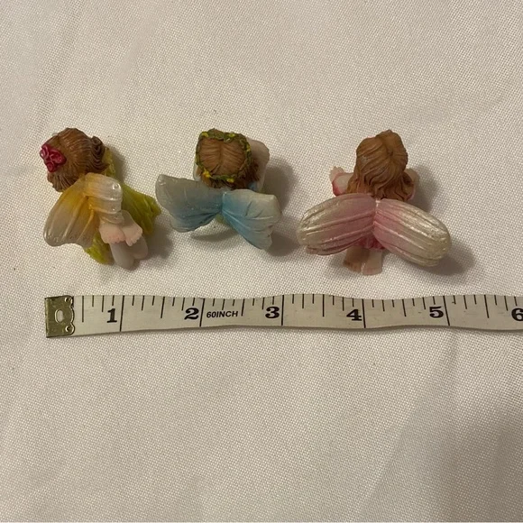 Whimsical Set of Three Miniature Fairy Figurines Whimsy Decor Fairy Garden Vtg - Picture 7 of 7